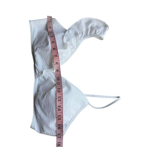 Vineyard Vines White Seersucker Ruffle Bikini Top Size L - Picture 9 of 10
